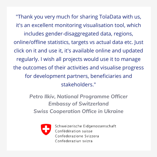 Swiss Embassy testimonial for TolaData