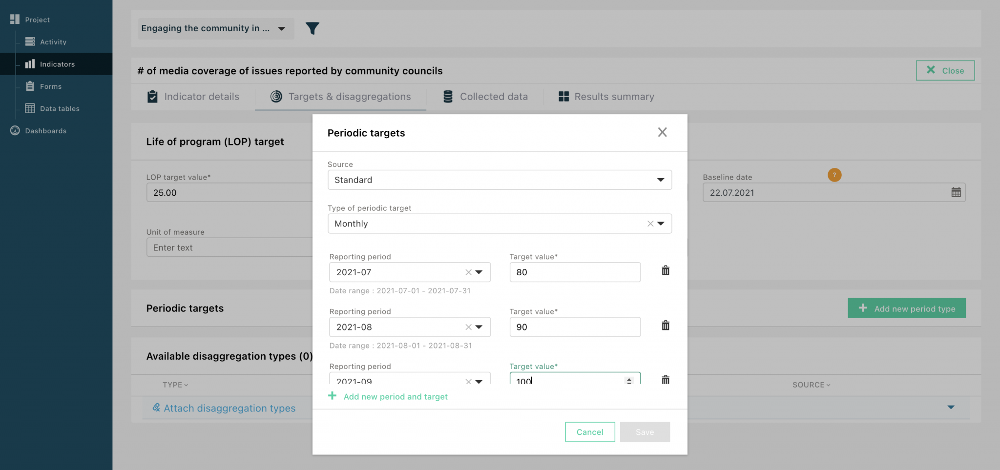 Adding Reporting Periods - TolaData